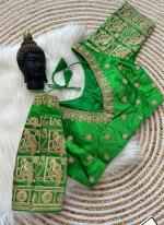 Raw Silk Light Green Wedding Wear Embroidery Work Blouse