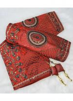 Milan Silk Red Wedding Wear Embroidery Work Blouse