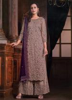 Butterfy Net Lilac Traditional Wear Embroidery Work Palazzo Suit