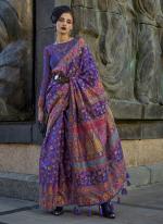 Organza Lavender Wedding Wear Weaving Saree
