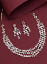  White Wedding Wear American Daimond Necklace Set