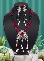   Rani Green Wedding Wear American Daimond Necklace Set