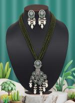   Mehendi Wedding Wear American Daimond Premium Polki Necklace Set