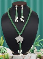  Pista Green Party Wear American Daimond Necklace Set