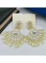   Wedding Wear  Golden Kundan Pearl Earrings