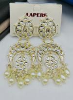   Wedding Wear  Golden Kundan Pearl Earrings