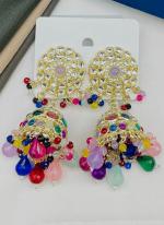   Wedding Wear  Multi Color Kundan Pearl Earrings