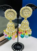   Festival Wear  Multi Color Diamond Brass Danglers Earrings