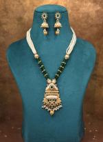   Festival Wear  Green Color Meena Work Matte Gold Rajwadi Temple Necklace Set 