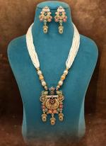   Wedding Wear  Multi Color Meena Work Matte Gold Rajwadi Temple Necklace Set 