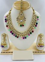   Festival Wear  Multi Color Gold Plated Necklace Set