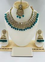   Party Wear  Blue Color Stunning Crystal Kundan Jewellery Set