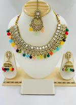   Party Wear  Multi Color Stunning Crystal Kundan Jewellery Set