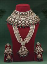   Bridal Wear  Maroon Green Color Kundan Dulhan Set