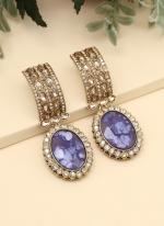   Party Wear  Purple Color Kundan Earrings