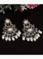   Eid Wear  Teal Color Pakistani Kundan Earrings