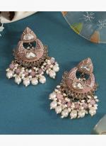   Eid Wear  Lavender Color Pakistani Kundan Earrings