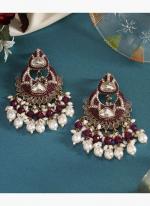   Eid Wear  Purple Color Pakistani Kundan Earrings