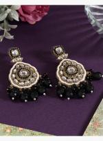   Festival Wear  Black Color Kundan Earrings