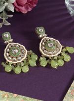   Festival Wear  Green Color Kundan Earrings