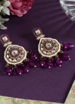   Festival Wear  Purple Color Kundan Earrings