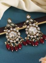   Festival Wear  Maroon Color Kundan Earrings