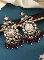   Festival Wear  Purple Color Kundan Earrings