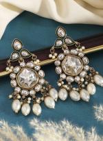   Festival Wear  White Color Kundan Earrings