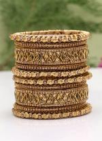   Wedding Wear  Gold Color Thread Bangle Set