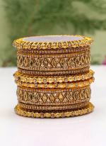   Wedding Wear  Yellow Color Thread Bangle Set