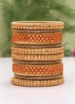   Wedding Wear  Cream Color Thread Bangle Set