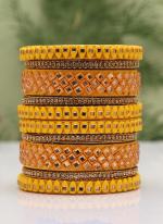   Wedding Wear  Yellow Color Thread Bangle Set