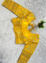 Pure Dola Silk Yellow Wedding Wear Embroidery Work Readymade Blouse