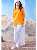 Maaza Cotton Yellow Casual Wear Plain Readymade Shirt