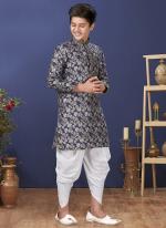 Jacquard Silk Blue Wedding Wear Weaving Readymade Kurta Pajama