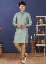 Jacquard Silk Sky Blue Wedding Wear Weaving Readymade Kurta Pajama