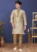 Jacquard Silk Beige Wedding Wear Weaving Readymade Kurta Pajama