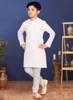 Georgette White Wedding Wear Weaving Readymade Kurta Pajama