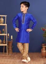 Blackberry Royal Blue Wedding Wear Weaving Readymade Kurta Pajama