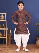 Jacquard Silk Maroon Wedding Wear Weaving Readymade Kurta Pajama