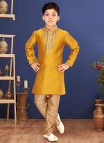 Blackberry Yellow Wedding Wear Weaving Readymade Kurta Pajama