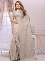 Beige Jimmy Choo Party Wear Sequence Work Saree