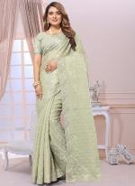 Light Green Jimmy Choo Party Wear Sequence Work Saree