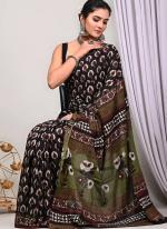 Green Mono Cotton Party Wear Digital Printed Saree