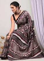 Light Purple Mono Cotton Party Wear Digital Printed Saree