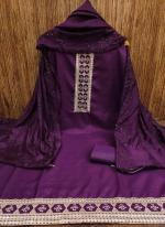 Purple Cotton Traditional Wear Sequence Work Dress Material