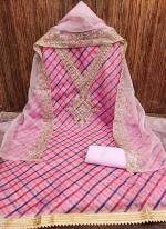 Pink Soft Organza Silk Festival Wear Sequence Work Dress Material