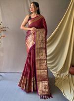 Pink Pure Soft Silk Party Wear Zari Work Saree