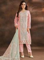 Pink Heavy Organza Traditional Wear Embroidery Work Pakistani Suit