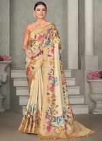 Cream Rangat Tussar Silk Party Wear Weaving saree